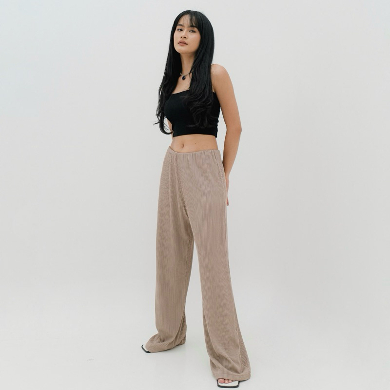 renaette - kale pleats cullote - bawahan - highwaist - kulot wanita premium - celana panjang wanita - loose pants - flare pants