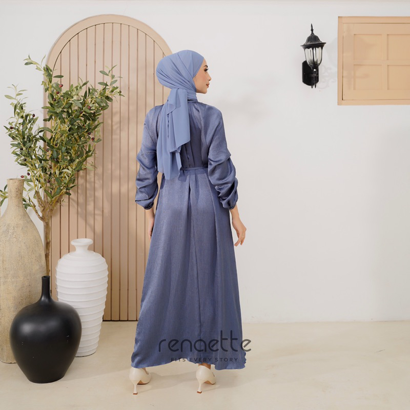 Renaette - HANA DRESS - Dress Kondangan - Gamis Payet - Dress Simpel Wanita - Dress Silk Lebaran