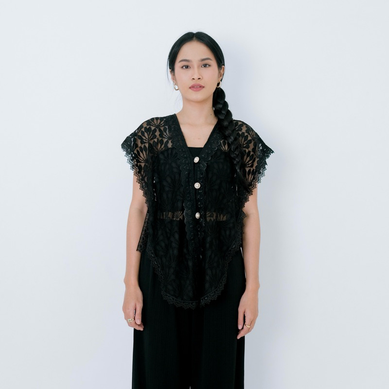 Renaette - LUNA VEST - Brukat Rompi - Outer Vest Kondangan - Lace Brokat Premium - Outer Kebaya Modern