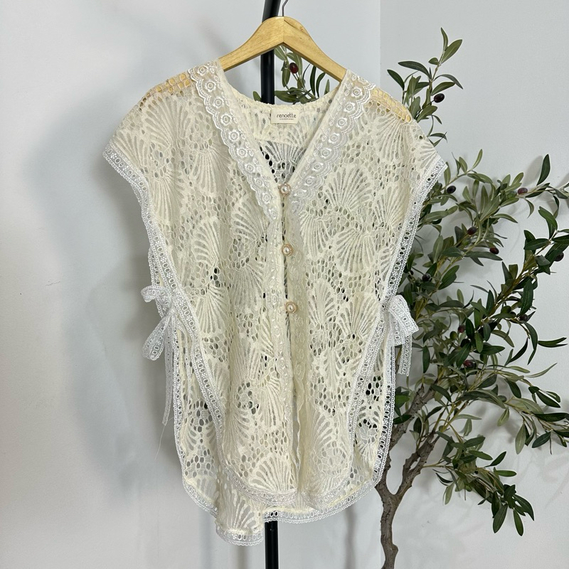 Renaette - LUNA VEST - Brukat Rompi - Outer Vest Kondangan - Lace Brokat Premium - Outer Kebaya Modern