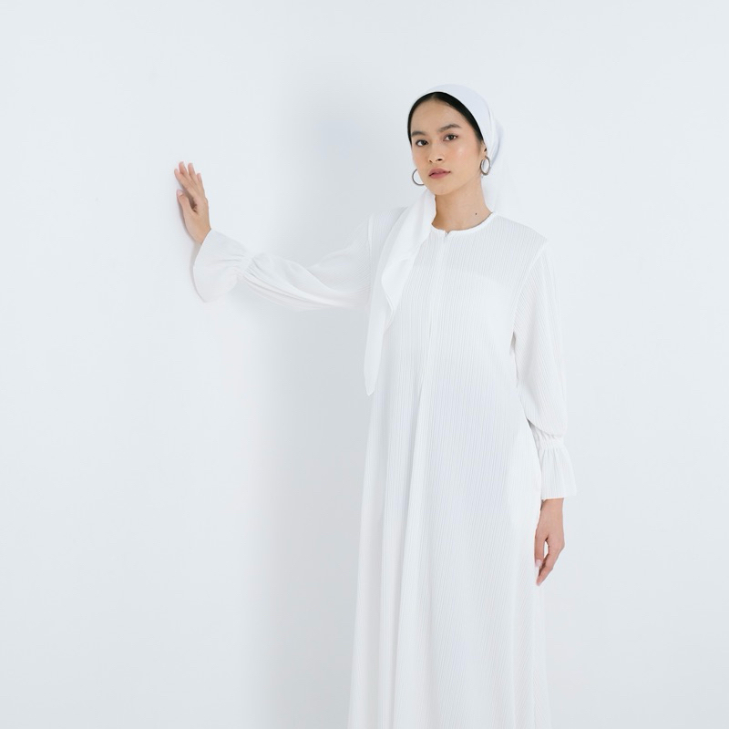 Renaette - NOYA DRESS - Abaya Knit Pleats - Baju Muslim Wanita Polos Simpel