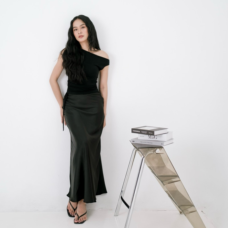 Renaette - KAIA SKIRT - Bawahan - Rok Satin Full Furing - Silk Premium - Satin Panjang - Rok Silky Maxi