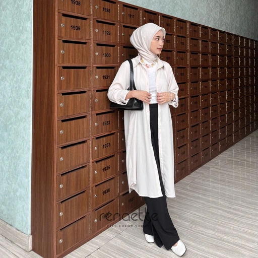 Image of Renaette - MONA TUNIK - Atasan - Oversize Tunik - Tunik Polos Wanita - Tunik Lebaran - Dress Lebaran