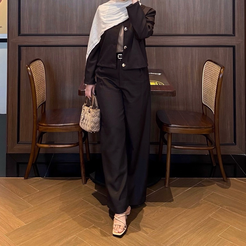 Renaette - JAZY PANTS - Bawahan - Celana Panjang Kerja Wanita - Loose Pants Highwaist