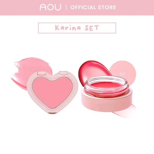 Image of KARINA SET - AOU GLOWY TINT APPLE BALM & SOFT CREAM BLUSHER HEARTY CHEEK