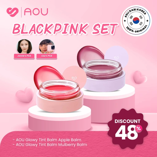 Image of OFFICIAL AOU BLACKPINK SET - GLOWY TINT APPLE BALM(LISA BALM) & MULBERRY BALM(JENNIE BALM)