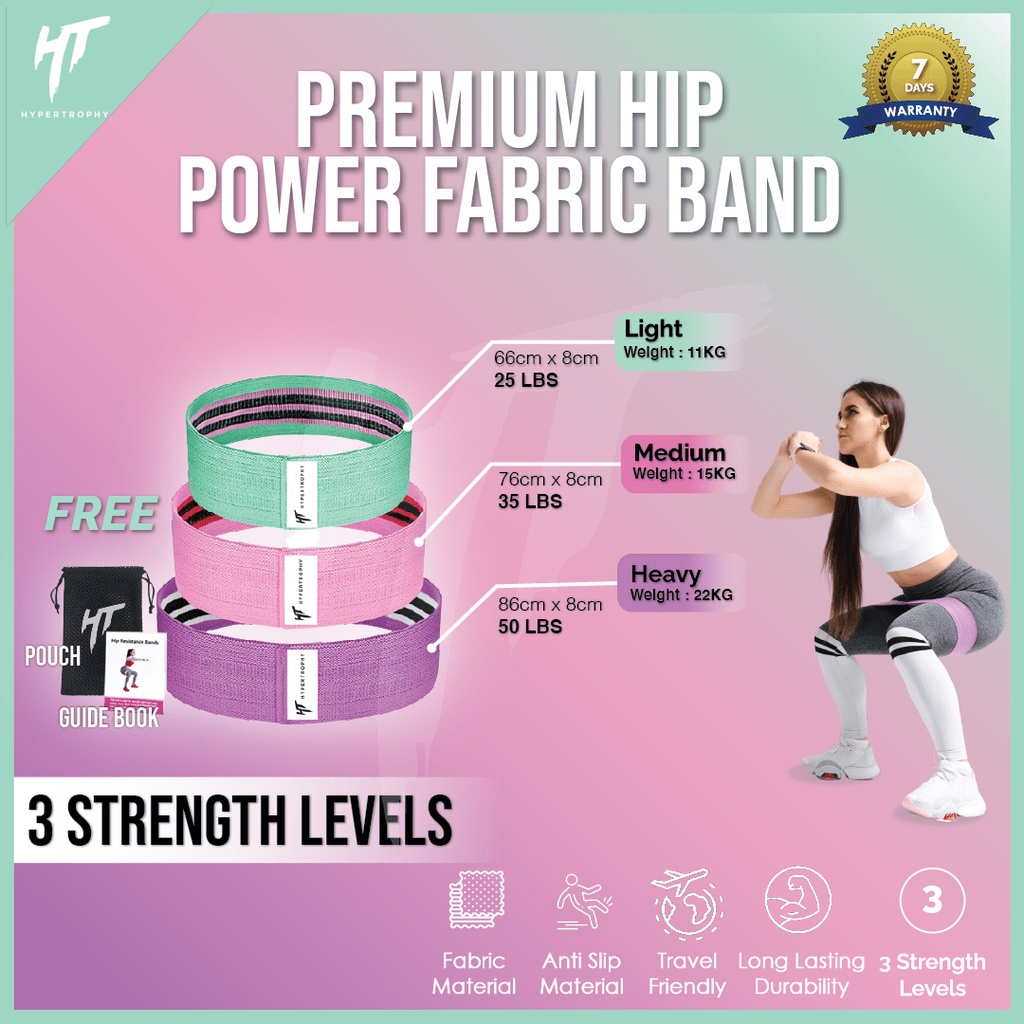 Fabric Hip Booty Squat Resistance Power Band Fitness Home Workout Gym Yoga Alat Karet Loop Elastic Stretching