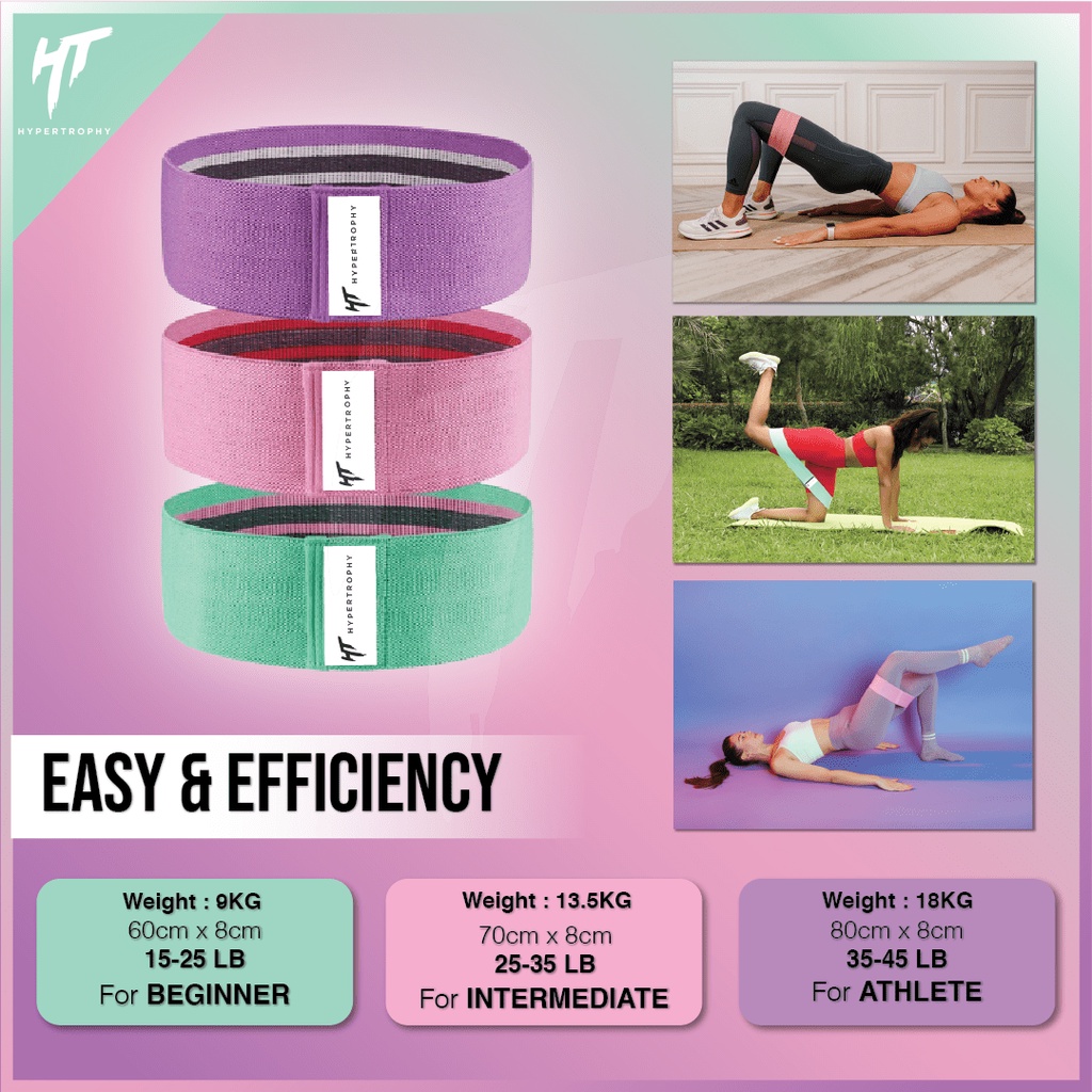 Fabric Hip Booty Squat Resistance Power Band Fitness Home Workout Gym Yoga Alat Karet Loop Elastic Stretching