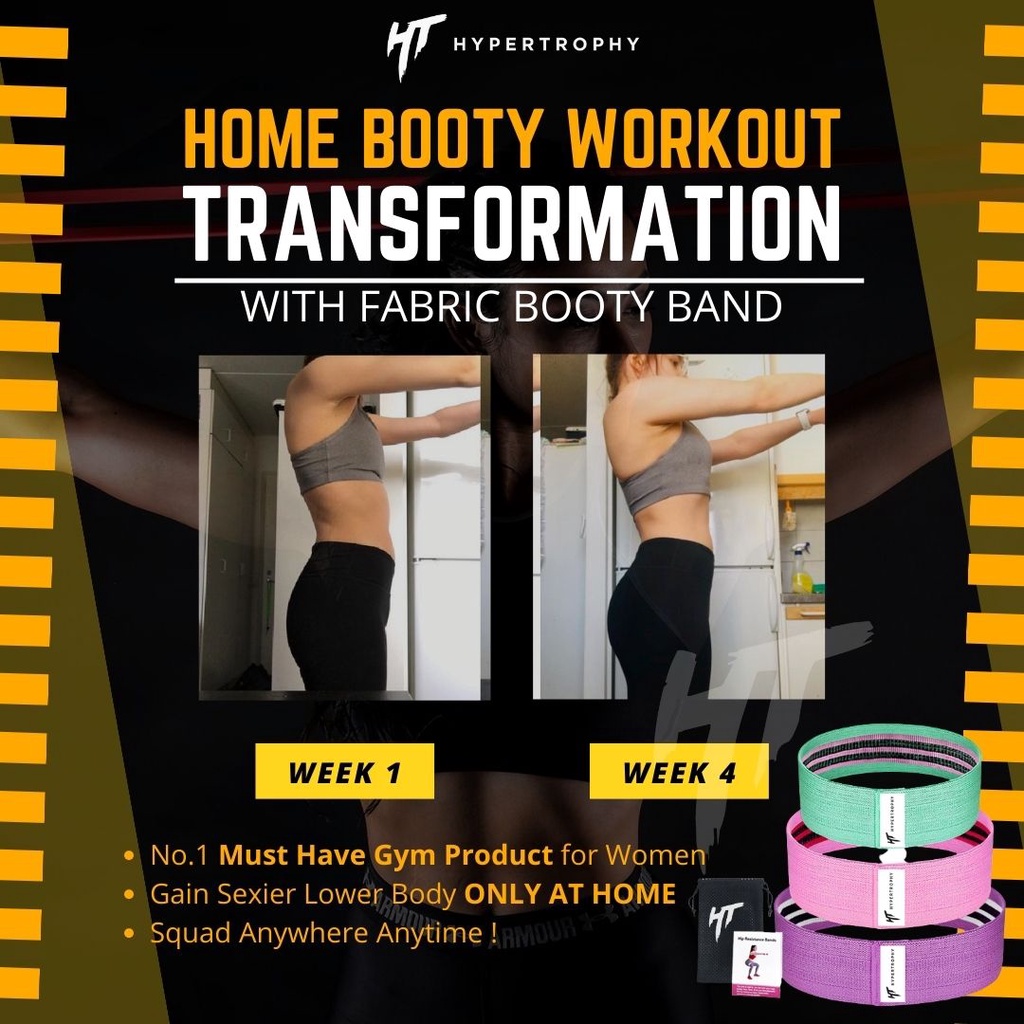 Fabric Hip Booty Squat Resistance Power Band Fitness Home Workout Gym Yoga Alat Karet Loop Elastic Stretching