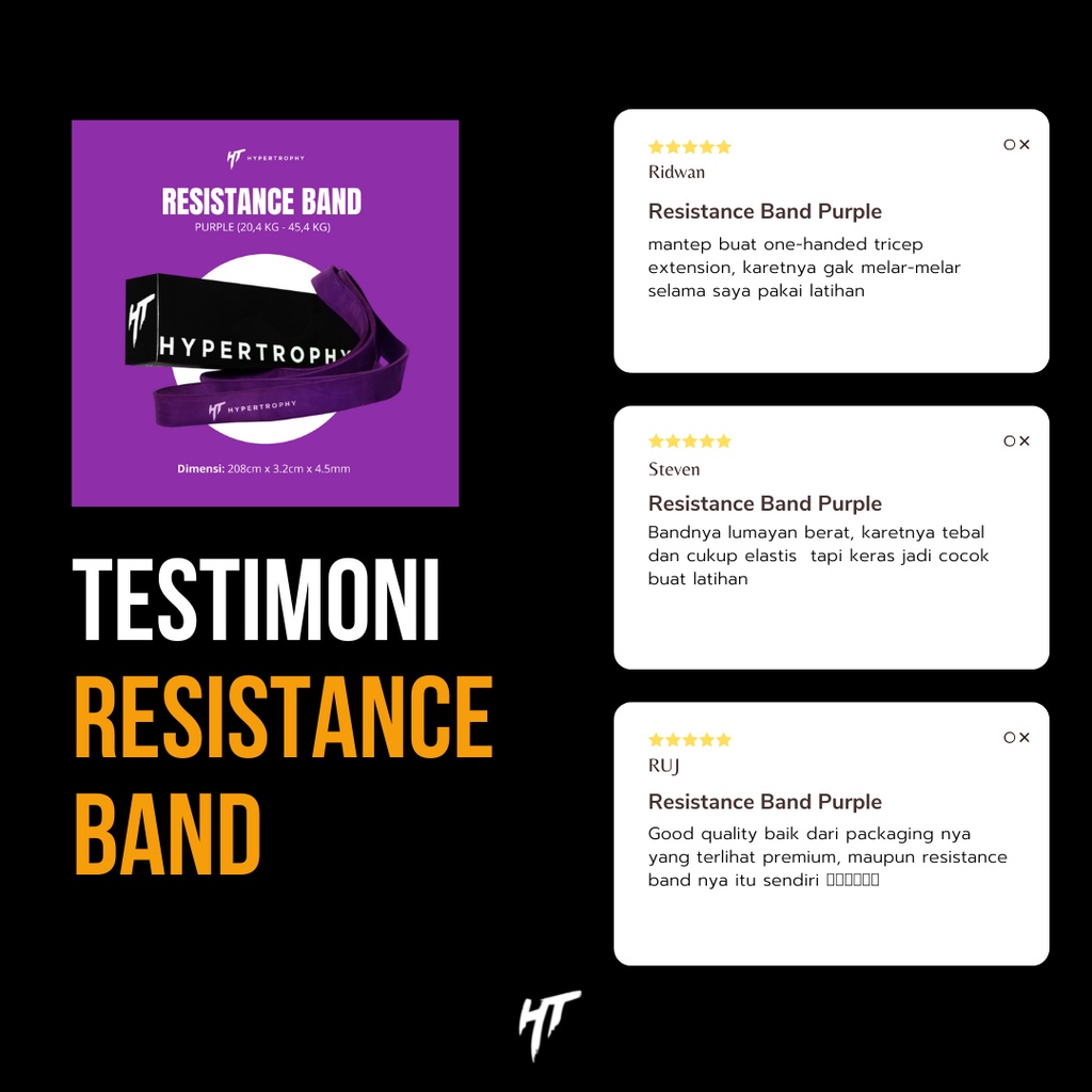 Alat Fitness Resistance / Power Band Ungu Heavy (45-100 pounds / 20.4-45.4kg) Body Premium Latex Stretching Pull Up Elastis Home Workout Gym Yoga Olahraga Senam Aerobik Kettler
