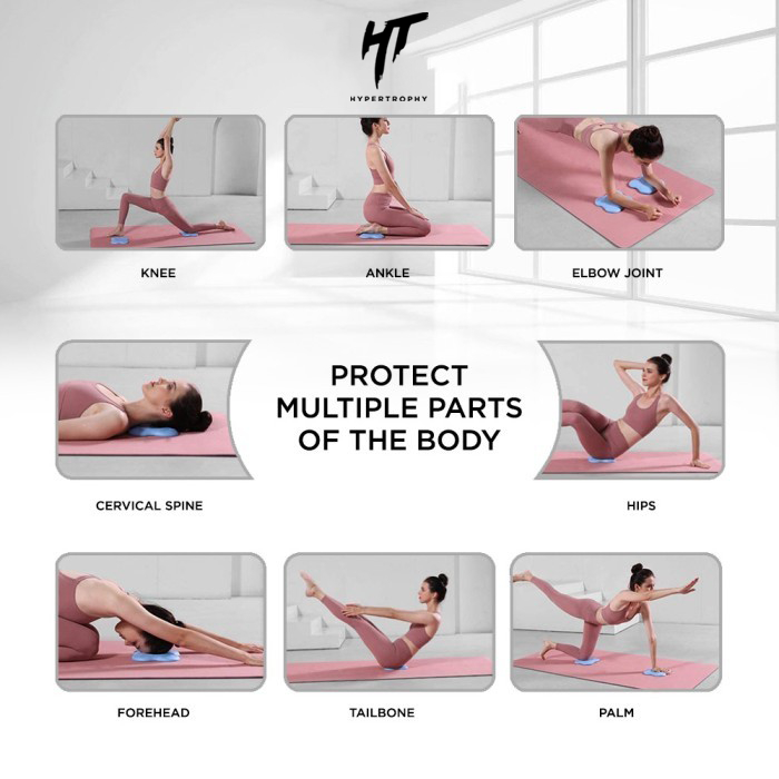 Yoga Knee Pad Cushion Alas Lutut Kaki Siku Tangan Kepala Fitness Hand Head Knee Elbow Joint Support Hypertrophy