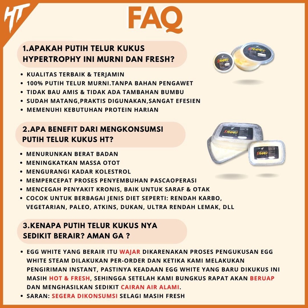 Hypertrophy Egg White Steam Putih Telur Pasteurisasi Kukus Matang Premium Murni Suplemen Whey Protein Cair Tanpa Kalori Lemak