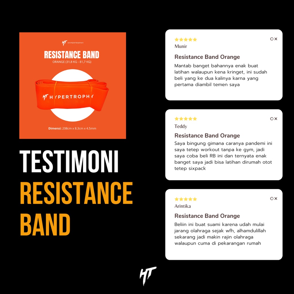 Alat Fitness Resistance / Power Band Orange Massive - (31- 81 kg) Body Premium Latex Stretching Pull Up Elastis Home Workout Gym Yoga Olahraga Senam Aerobik Kettler