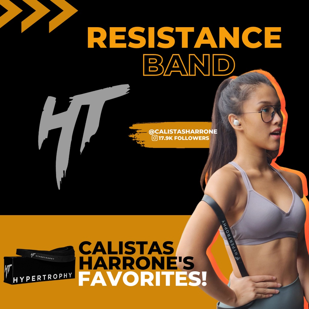 Alat Fitness Resistance / Power Band Hitam Medium - (35-70 pounds / 15.9-31.8 kg) Body Premium Latex Stretching Pull Up Elastis Home Workout Gym Yoga Olahraga Senam Aerobik Kettler