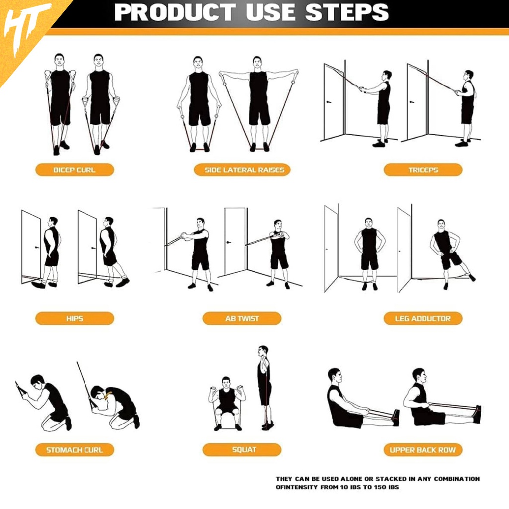 Resistance Band Set Bands Tube Power Tubes Alat Fitness Portable Workout Gym Body Premium Latex Stretching Pull Up Elastis Home Yoga Olahraga Senam Aerobik Kettler