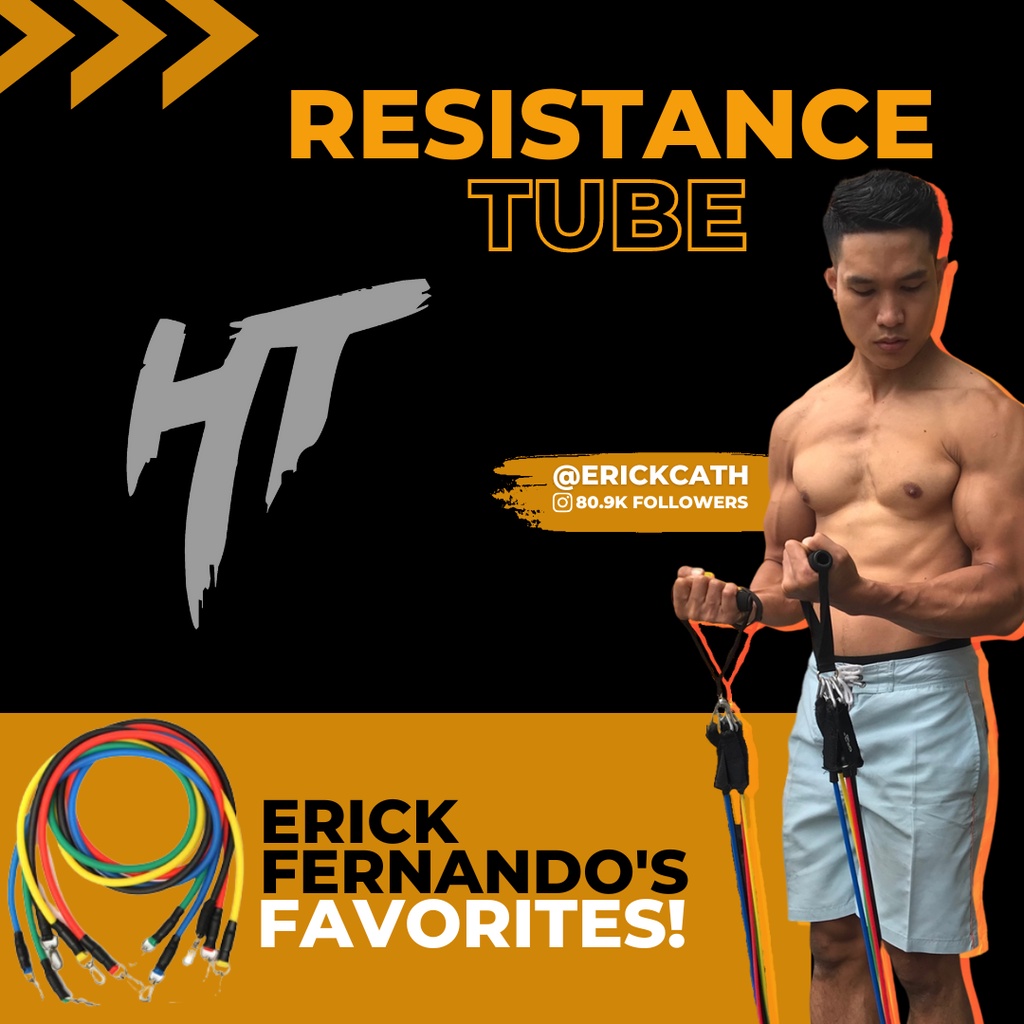 Resistance Band Set Bands Tube Power Tubes Alat Fitness Portable Workout Gym Body Premium Latex Stretching Pull Up Elastis Home Yoga Olahraga Senam Aerobik Kettler