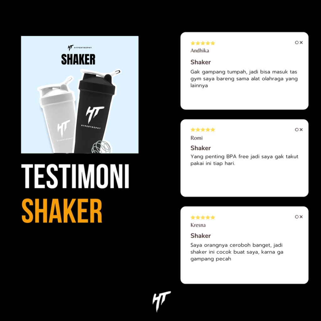 Botol Shaker Protein Hypertrophy BPA Free Grade 5 PP (Bahan Paling Aman, Tahan Panas) 600 mL / 20 oz