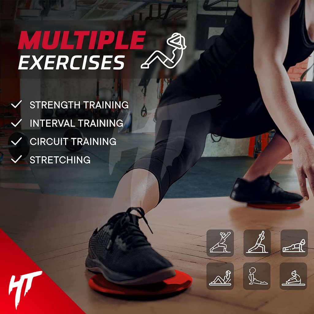 Fitness Power Slider Sliding Disc Gliding Plate Dual Core Exercise Portable Home Workout Gym Yoga