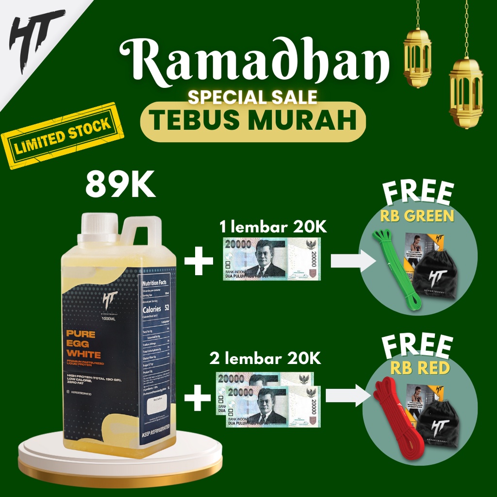 [LIMITED SALE] Egg White Protein + Home Workout Resistance Fitness Band/ Alat Olahraga Rumah Portable