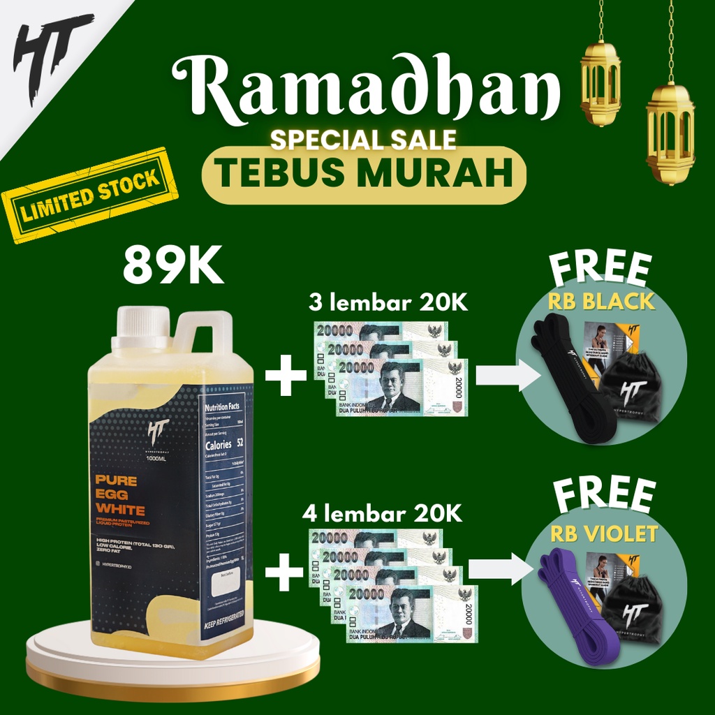 [LIMITED SALE] Egg White Protein + Home Workout Resistance Fitness Band/ Alat Olahraga Rumah Portable