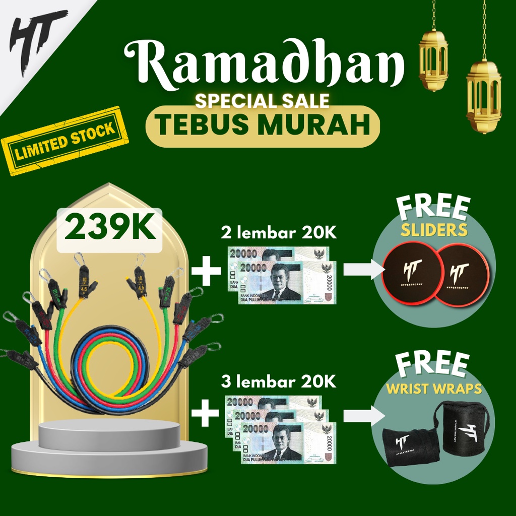 [LIMITED SALE] Egg White Protein + Home Workout Resistance Fitness Band/ Alat Olahraga Rumah Portable