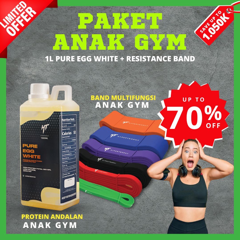 Hypertrophy Egg White Liquid Cairan Putih Telur Pasteurisasi Premium Tanpa Bakteri Suplemen Whey Protein Cair Tanpa Kalori Lemak