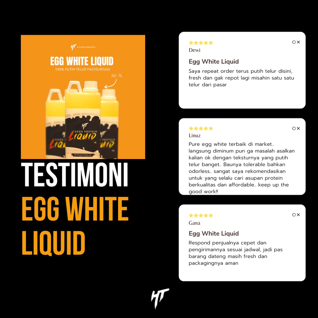 Hypertrophy Egg White Liquid Cairan Putih Telur Pasteurisasi Premium Tanpa Bakteri Suplemen Whey Protein Cair Tanpa Kalori Lemak