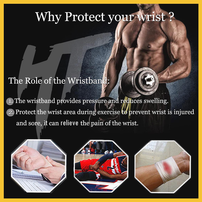 Wrist Wrap Hand Strap Support Band Weight Lifting Hypertrophy Black