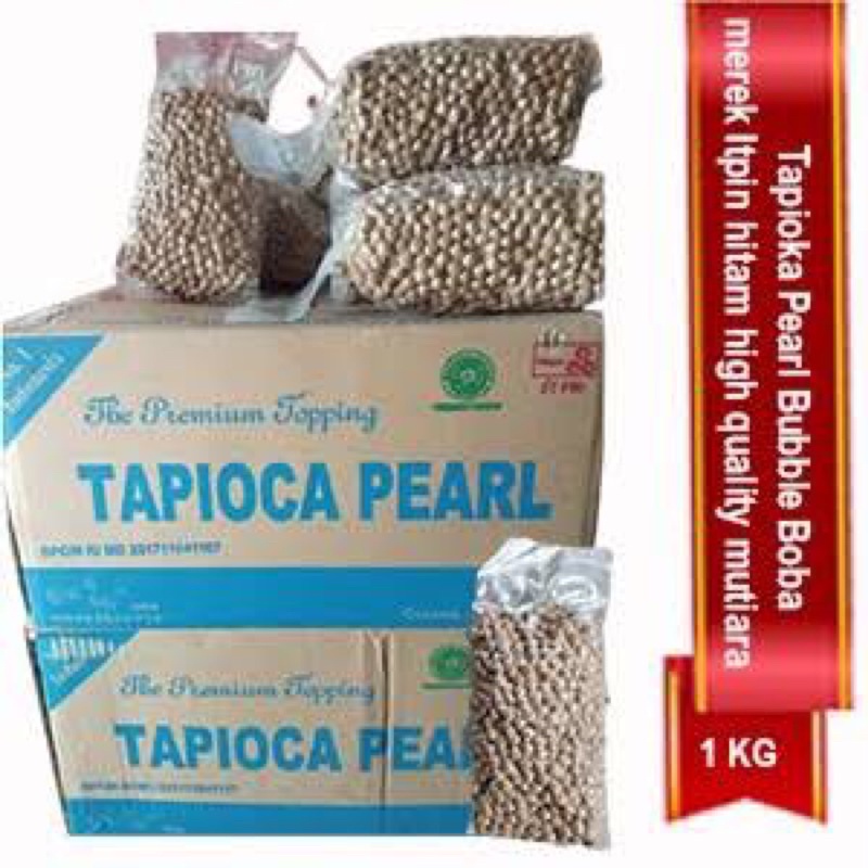 Boba Tapioka Pearl Itpin Original 1 Kg - Tersedia Harga Grosir Per Dus isi 12 kg