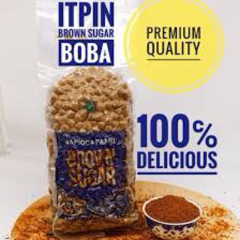 Boba Tapioka Pearl Brown Sugar Itpin 1 Kg - Tersedia Harga Grosir Per Dus isi 12 kg