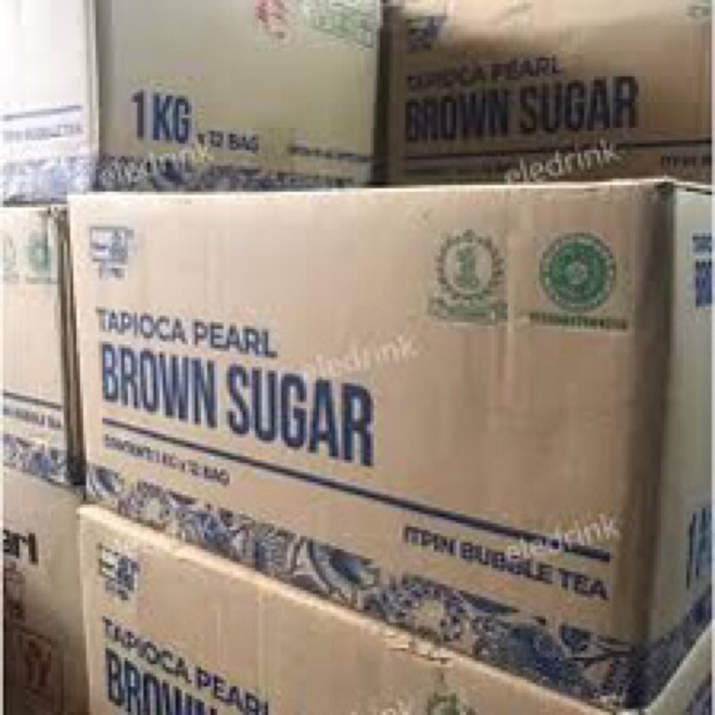 Boba Tapioka Pearl Brown Sugar Itpin 1 Kg - Tersedia Harga Grosir Per Dus isi 12 kg