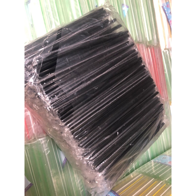 Sedotan Cafe 6 ml Hitam Streril Plastik