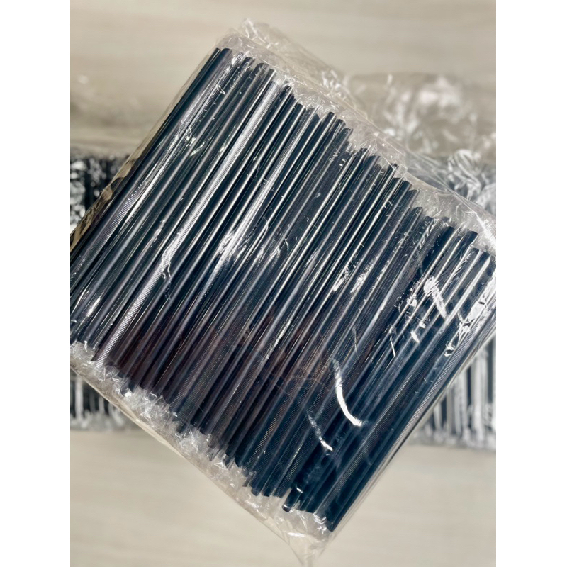 Sedotan Cafe 6 ml Hitam Streril Plastik