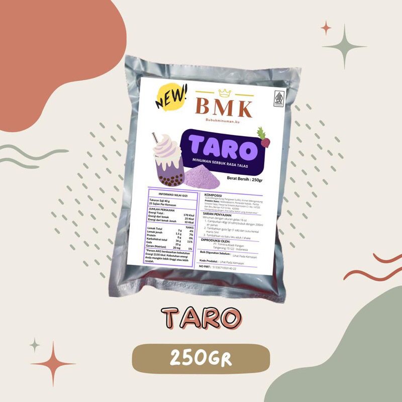 Bubuk Minuman BMK Mix 250 Gram - Taro - Greentea - Thaitea - Redvelvet - Dark Choco - Cappucino