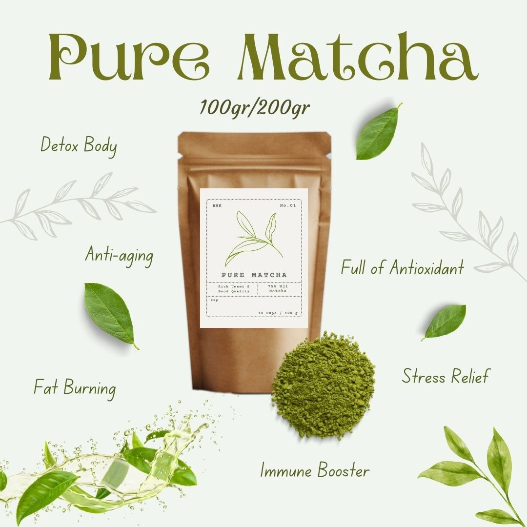 BMK Matcha Pure Premium Plain Powder - 100 gr - 200 gr