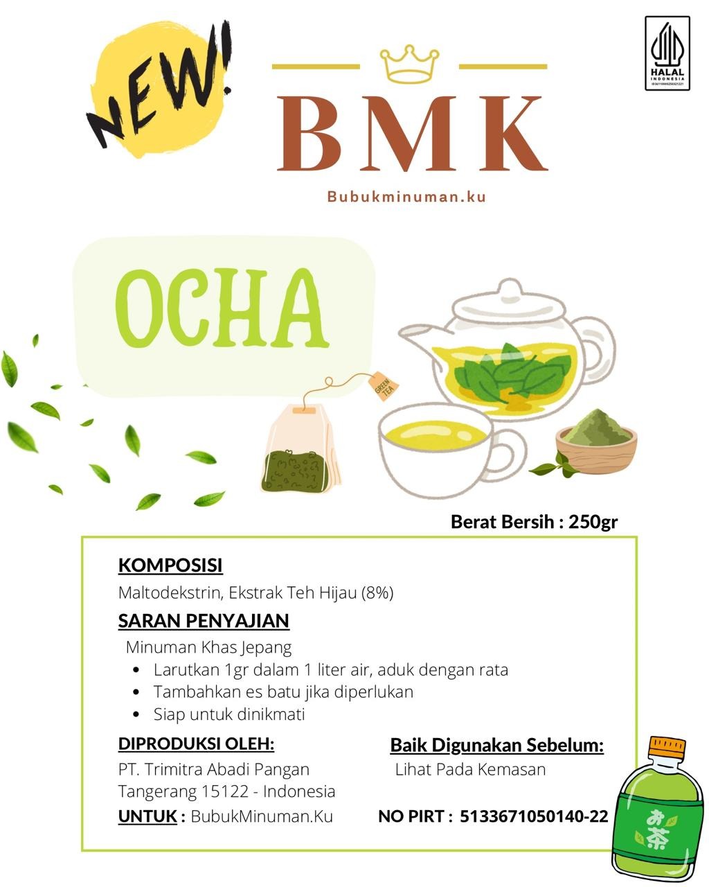Bubuk Minuman Teh Ocha Instan 250 Gram - Bubuk Teh Ocha