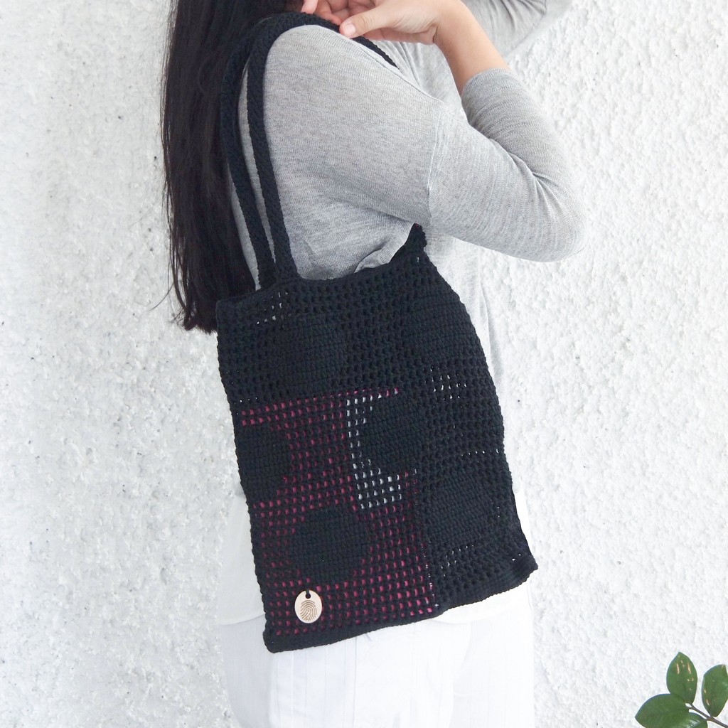 I Want To Smell The Pefume - Spotty Tote Bag - Tas Rajut