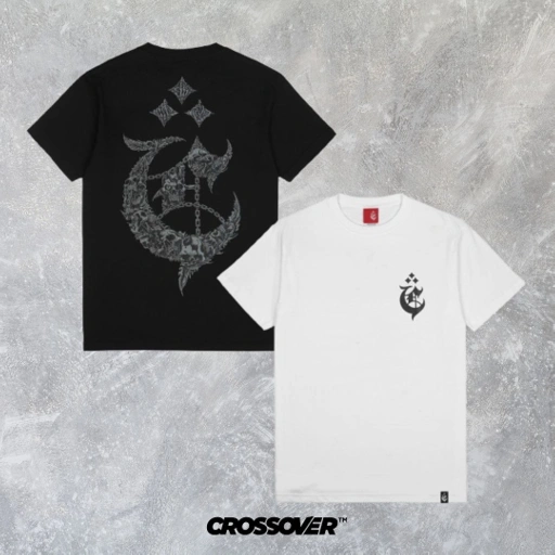 Image of T-SHIRT CROSSOVER CRANIO BLACK WHITE
