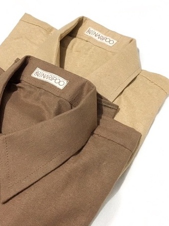 Kemeja Linen Wanita Kerah Tegak