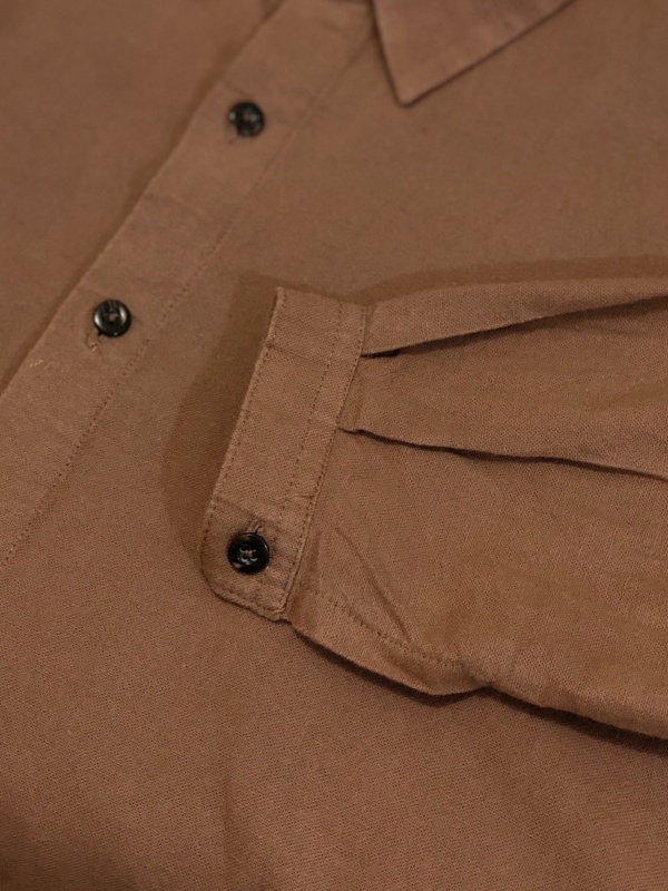 Kemeja Linen Wanita Kerah Tegak