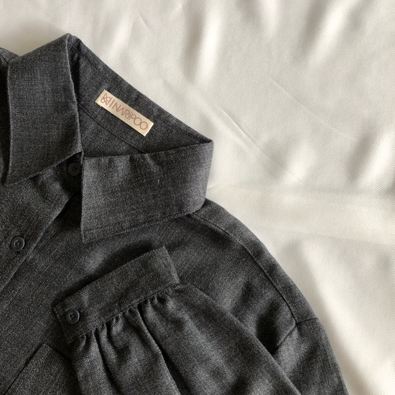 Kemeja Linen Wanita Ruella Charcoal