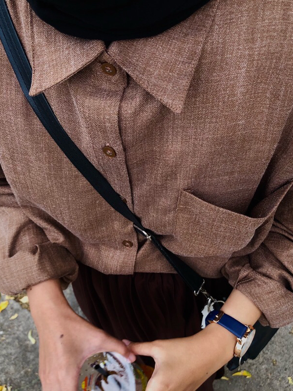 NARIPOO Kemeja Wanita Linen Ruella Shirt Coffee Limited