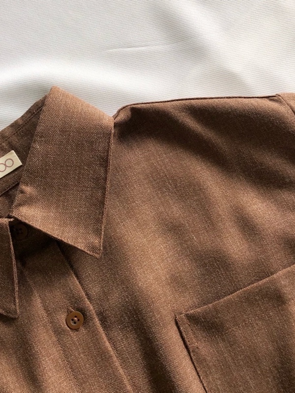 NARIPOO Kemeja Wanita Linen Ruella Shirt Coffee Limited