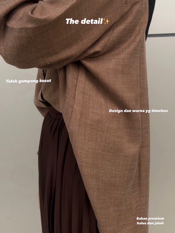 NARIPOO Kemeja Wanita Linen Ruella Shirt Coffee Limited