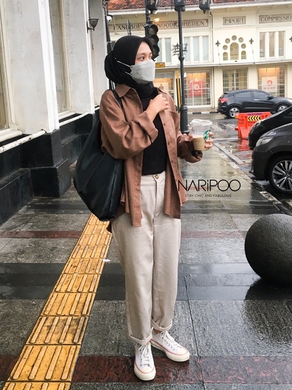 NARIPOO Kemeja Wanita Linen Ruella Shirt Coffee Limited