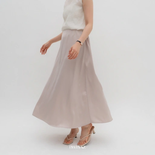 Image of MAGNOLIA FLOWY SILK SKIRT || READY STOCK