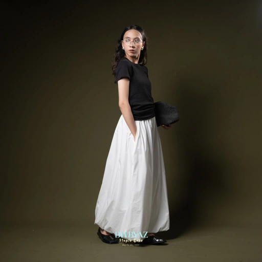 Image of BWBYAZ STAPLE EASE - LEONA BALOON SKIRT (LONG) - READY STOCK