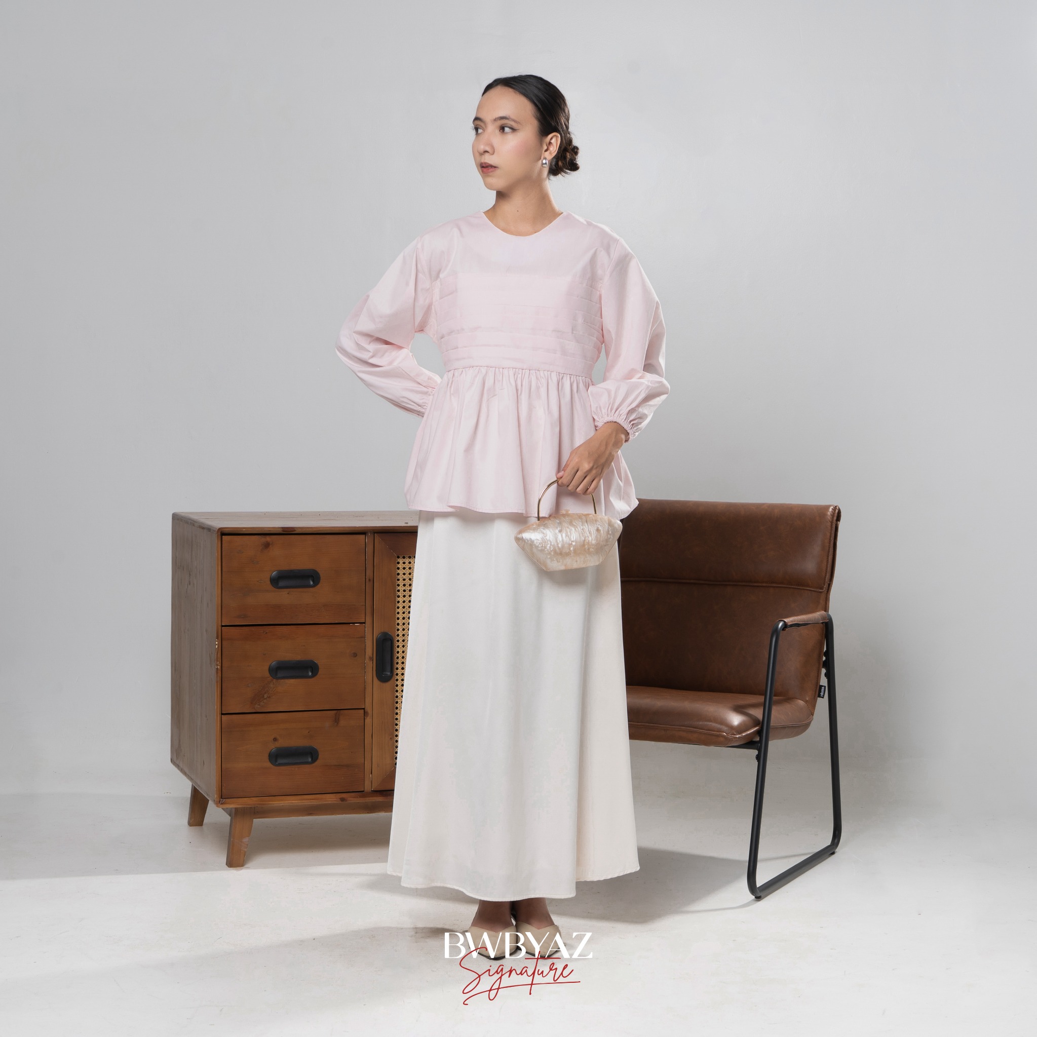 BWBYAZ SIGNATURE - MANOR DRAPERY BLOUSE 2.0 (READY STOCK)