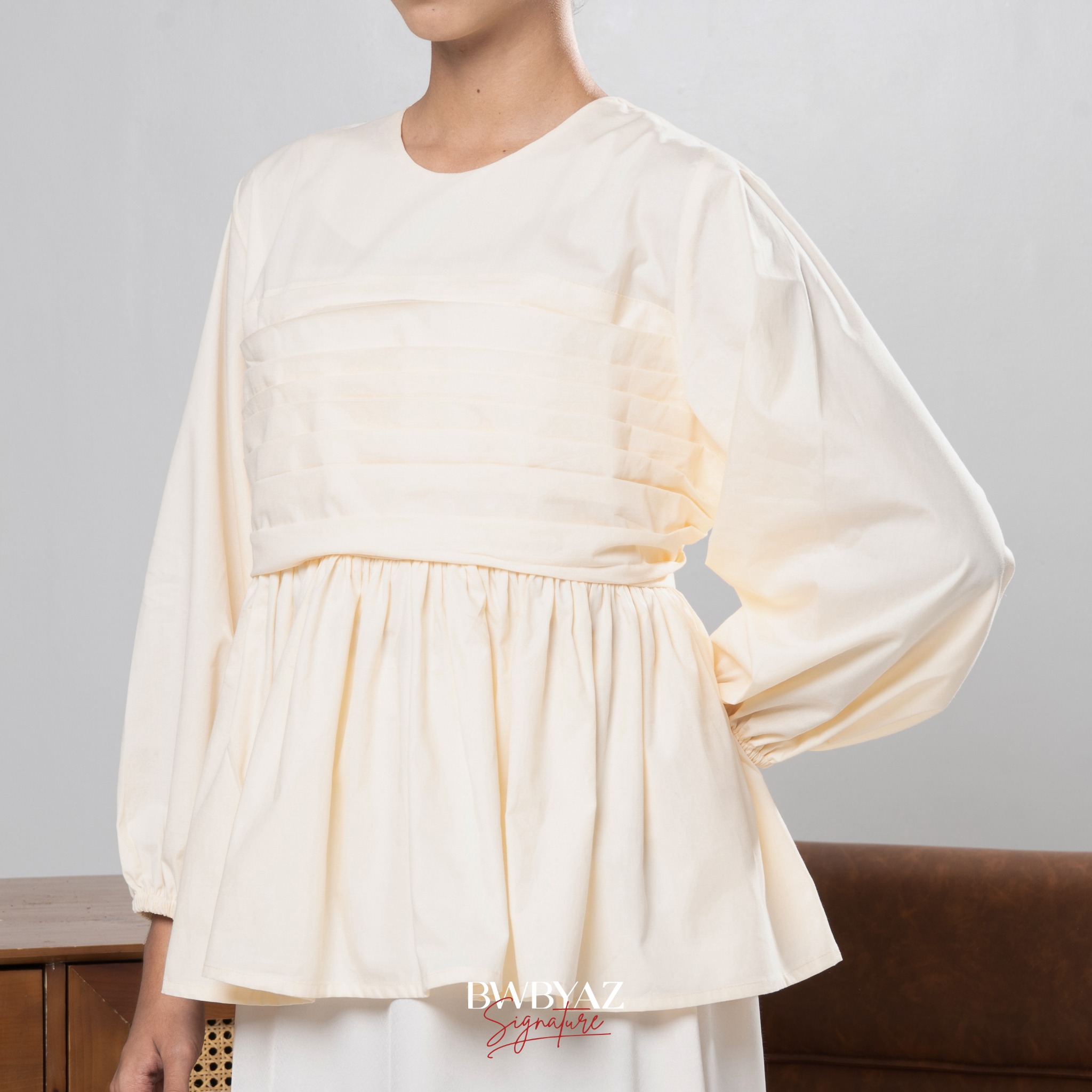 BWBYAZ SIGNATURE - MANOR DRAPERY BLOUSE 2.0 (READY STOCK)