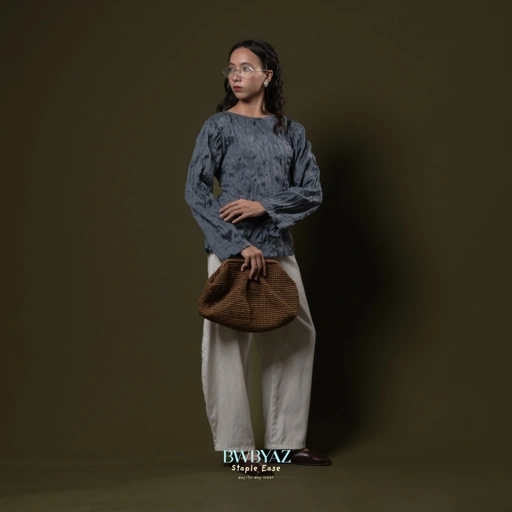 Image of BWBYAZ STAPLE EASE - ZOE RIPPLE TOP [READY STOCK]